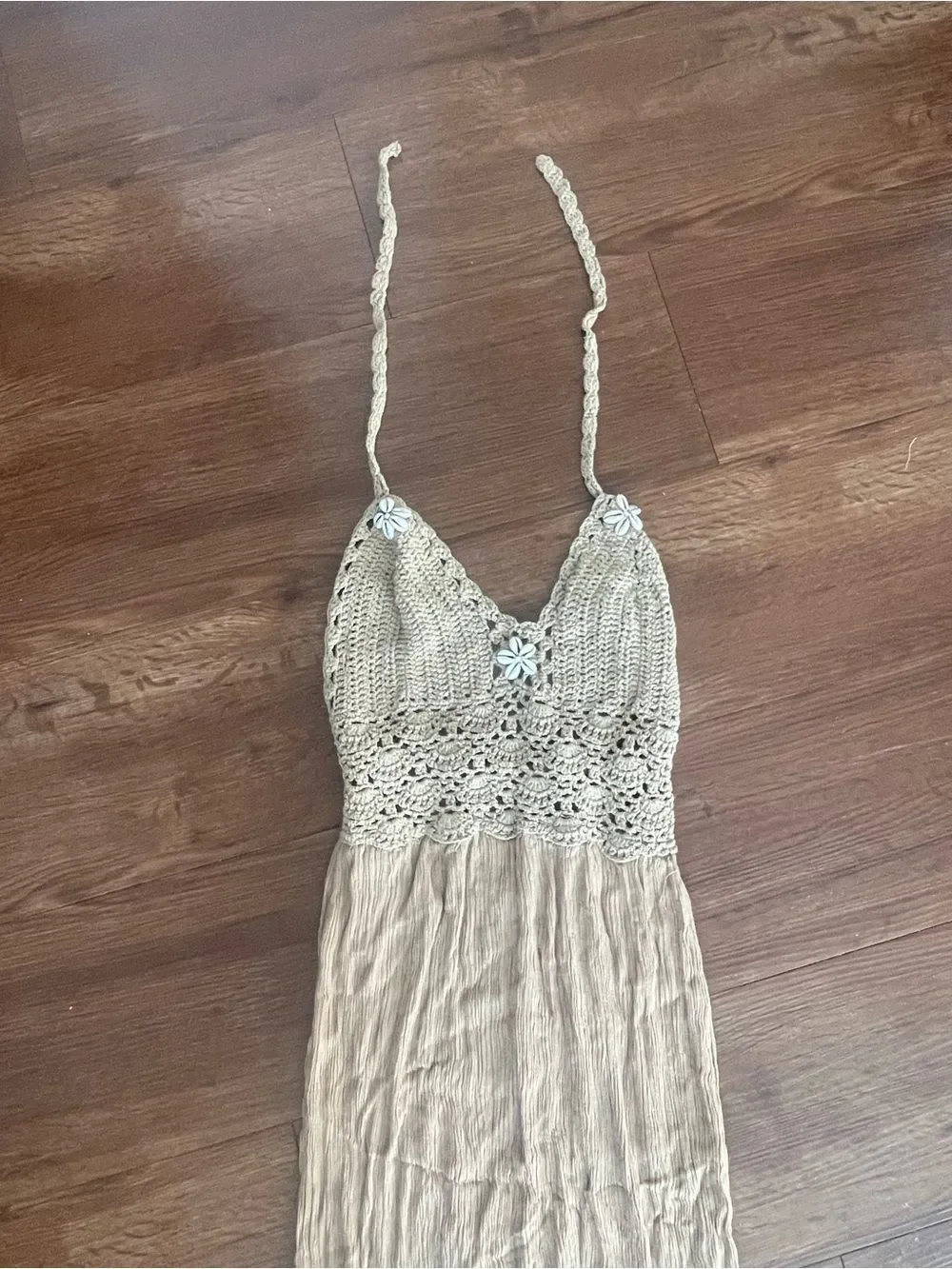 Sand Halter Shell Dress
